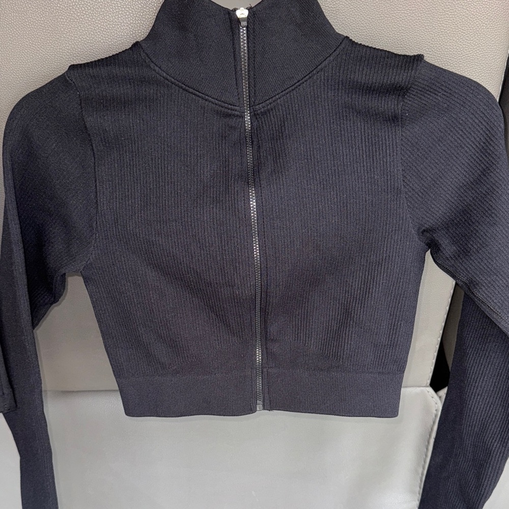 Women's Black High-Neck Jacket